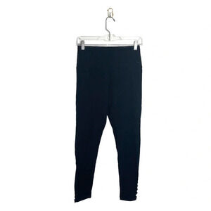 Victoria’s Secret PINK Yoga Black Leggings Lattice Ankle Crop Medium Women’s